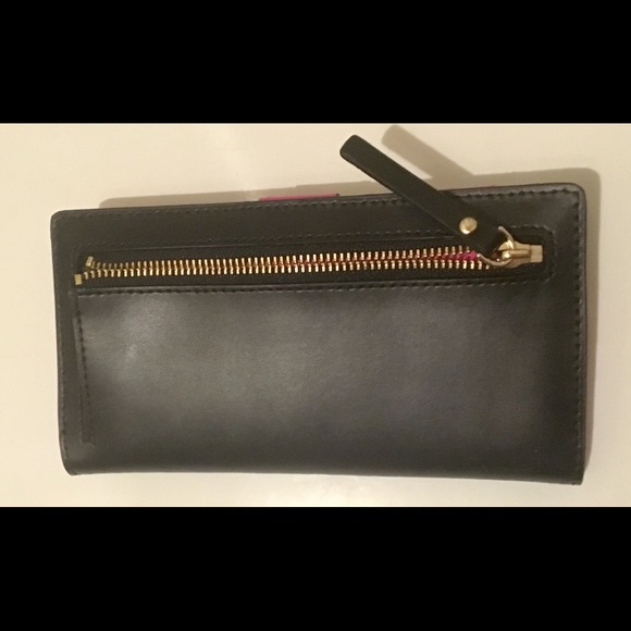 Kate Spade NWT Black/Hot Pink Stacy 12 card Wallet - Picture 3 of 4